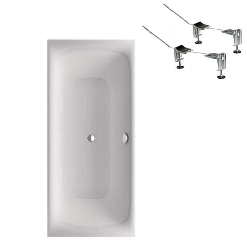 Bette Lux 1700mm Rectangular Steel/Enamell Bath With Overflow, Waste and Bath Filler - Gloss White