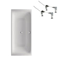 Bette Lux 1700mm Rectangular Steel/Enamel Bath With Overflow, Waste and Bath Filler & Bath Feet- Gloss White - B3440WFB + B23-1500