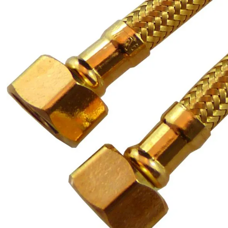 Haron 9″ (225mm) GOLD 1/2″F x 1/2″F Stainless Steel Flexible Connector