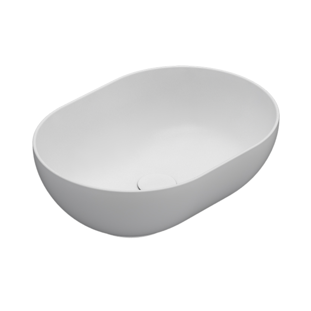 Globo T-Edge 500 Oval Above Counter Basin - Matte White B6O50BO