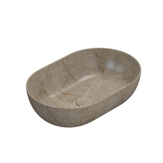 Globo T-Edge Oval Countertop Basin 540mm - Arabescato Brown - B6O54AB