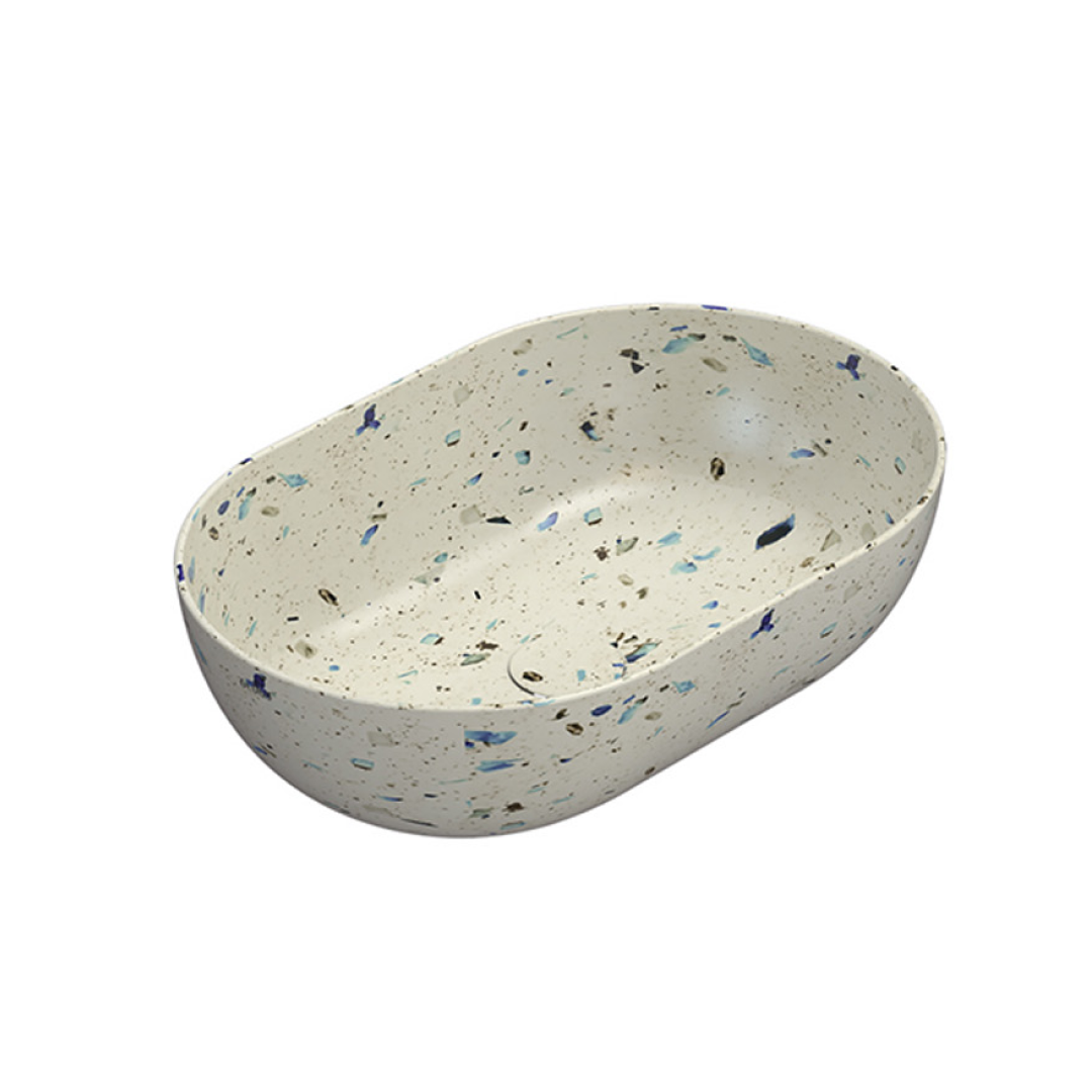 Globo T-Edge Oval Countertop Basin 540mm - Graniglia Beige - B6O54GB