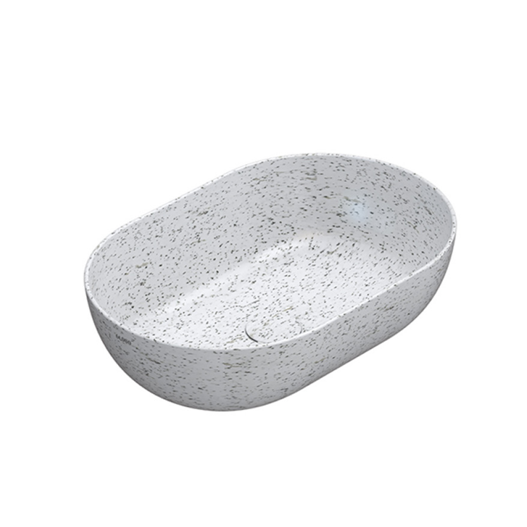 Globo T-Edge Oval Countertop Basin 540mm - Graniglia Ghiaccio - B6O54GG