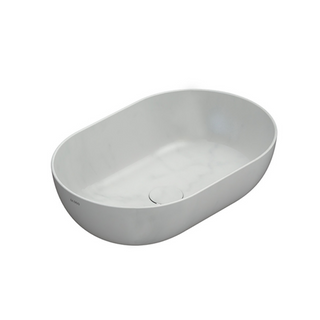 Globo T-Edge Oval Countertop Basin 540mm - Marmo di Carrara - B6O54MC
