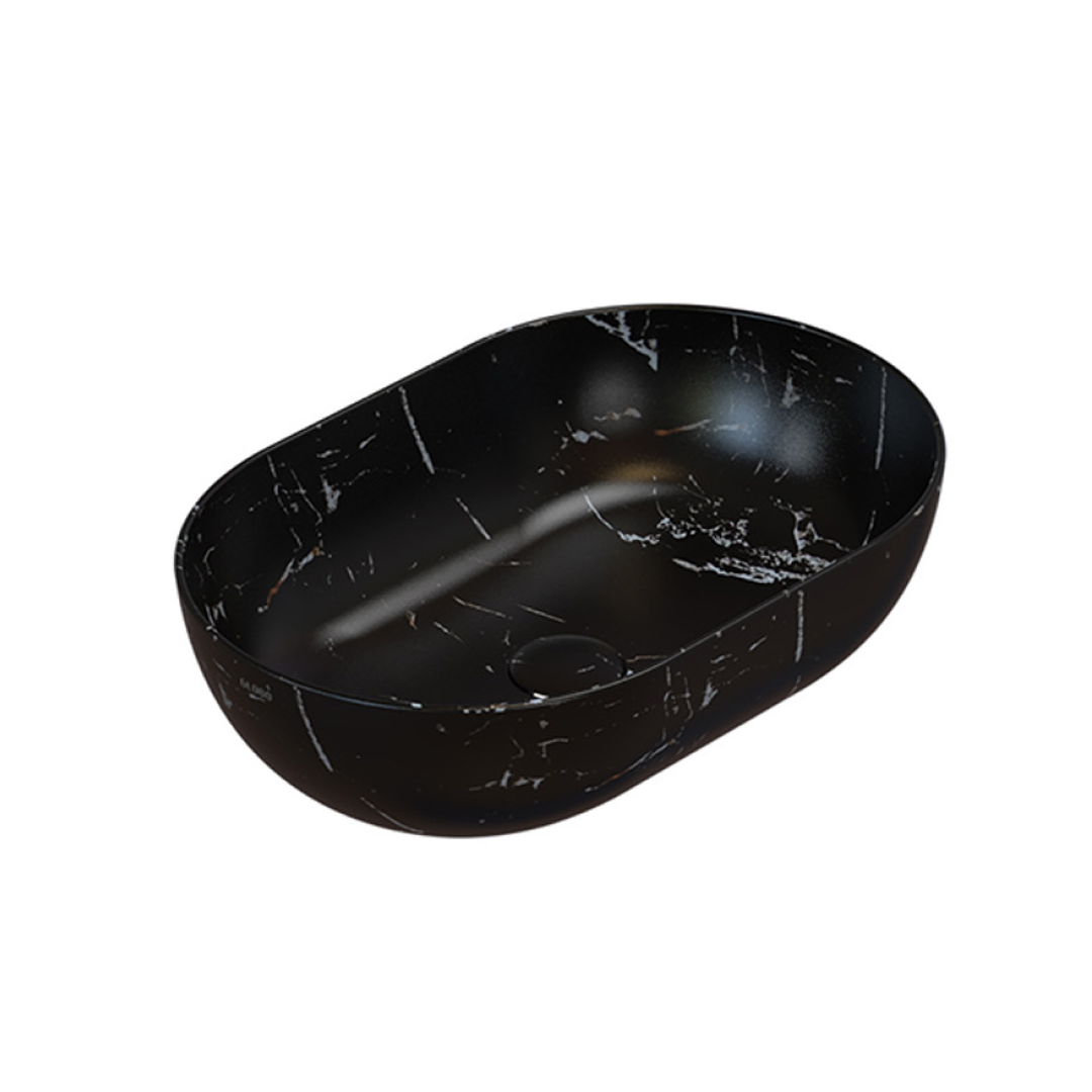 Globo T-Edge Oval Countertop Basin 540mm - Portoro Nero - B6O54PN