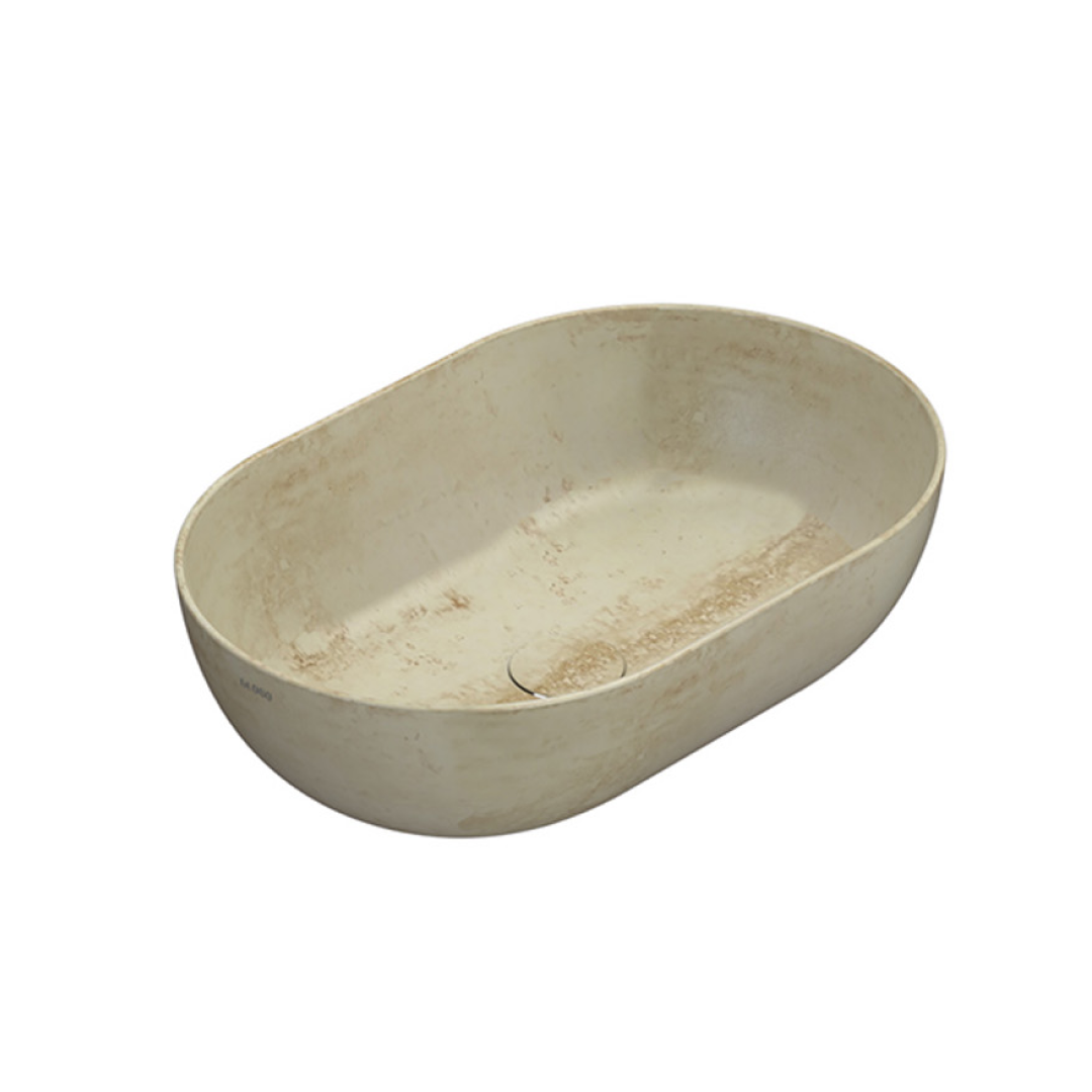 Globo T-Edge Oval Countertop Basin 540mm - Travertin - B6O54TR