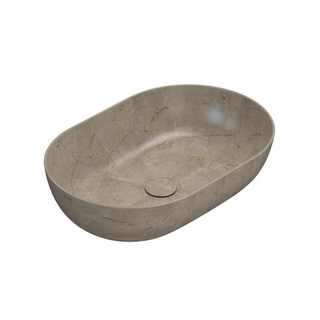 Globo T-Edge Oval Countertop Basin 600mm - Arabescato Brown - B6O60AB