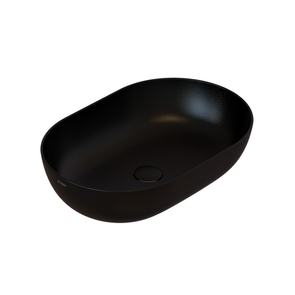 Globo T-Edge Oval Countertop Basin 600mm - Nero Opaco - B6O60AR
