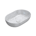 Globo T-Edge Oval Countertop Basin 600mm - Graniglia Ghiaccio - B6O60GG