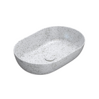 Globo T-Edge Oval Countertop Basin 600mm - Graniglia Ghiaccio - B6O60GG