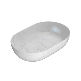 Globo T-Edge Oval Countertop Basin 600mm - Marmo di Carrara - B6O60MC