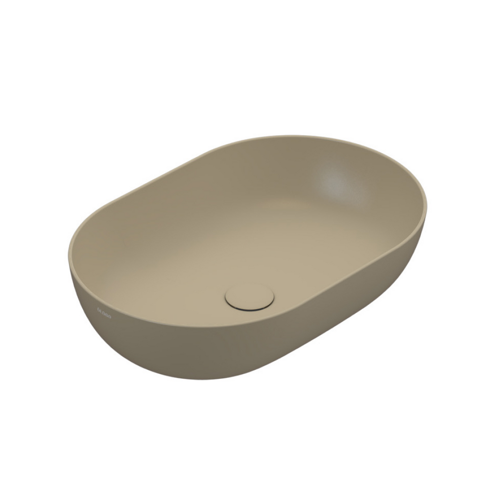 Globo T-Edge Oval Countertop Basin 600mm - Perla - B6O60PA