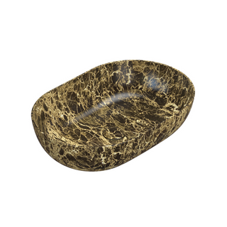 Globo T-Edge Oval Countertop Basin 600mm - Portoro Marrone - B6O60PM