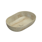 Globo T-Edge Oval Countertop Basin 600mm - Travertino - B6O60TR