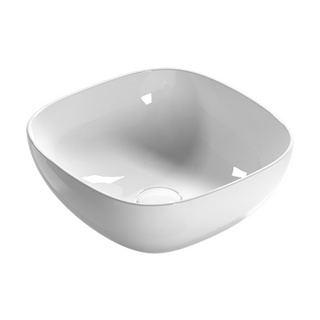 Globo T-Edge 380 Soft Square Above Counter Basin - Gloss White B6Q38BI
