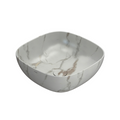 Globo T-Edge Soft Square Countertop Basin 420mm - Arabescato Chiaro - B6Q43AC