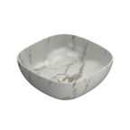 Globo T-Edge Soft Square Countertop Basin 420mm - Arabescato Chiaro - B6Q43AC