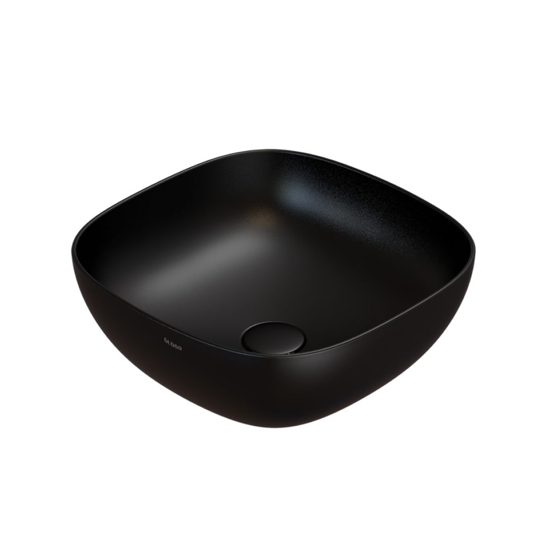 Globo T-Edge Soft Square Countertop Basin 420mm - Nero Opaco - B6Q43AR