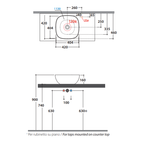 Globo T-Edge Soft Square Countertop Basin 420mm - Felce - B6Q43FE