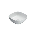 Globo T-Edge Soft Square Countertop Basin 420mm - Gloss White - Arabescato Grigio (Stone) - B6Q43AG