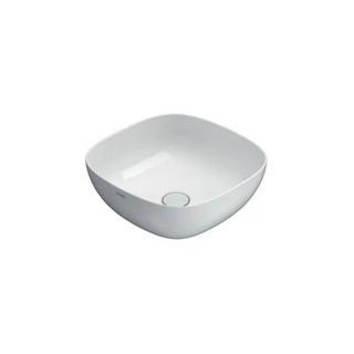 Globo T-Edge Soft Square Countertop Basin 420mm - Gloss White - B6Q43BI