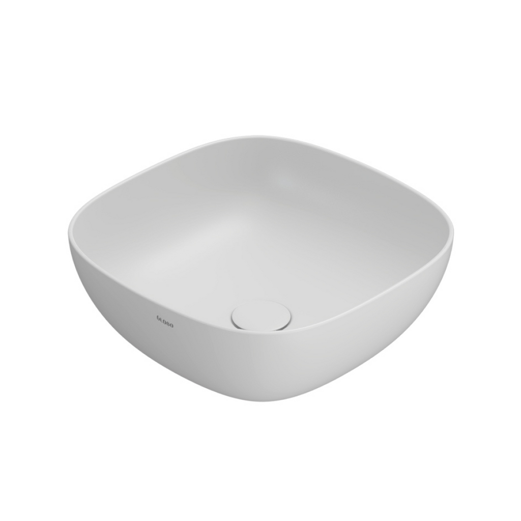 Globo T-Edge Soft Square Countertop Basin 420mm - Blanco Opaco - B6Q43BO