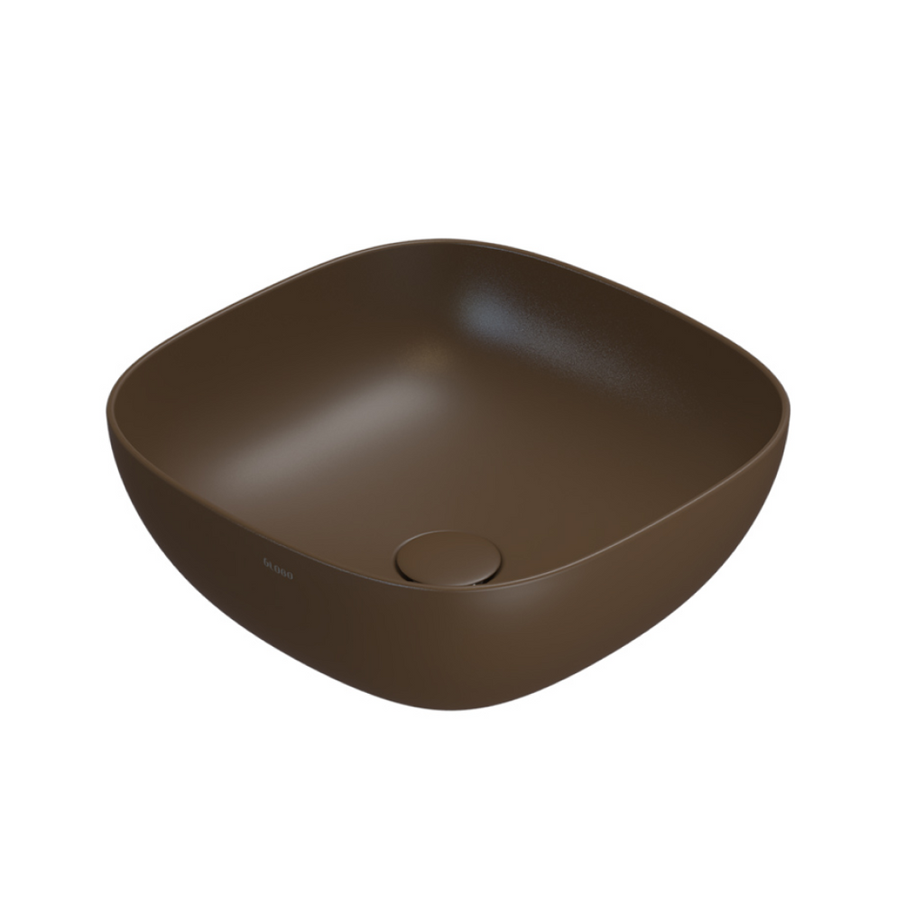 Globo T-Edge Soft Square Countertop Basin 420mm - Castagno - B6Q43CS