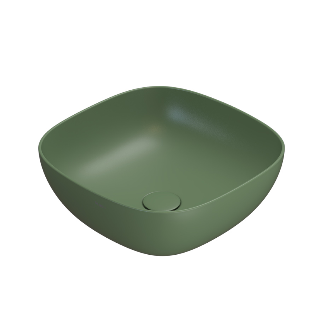 Globo T-Edge Soft Square Countertop Basin 420mm - Felce - B6Q43FE