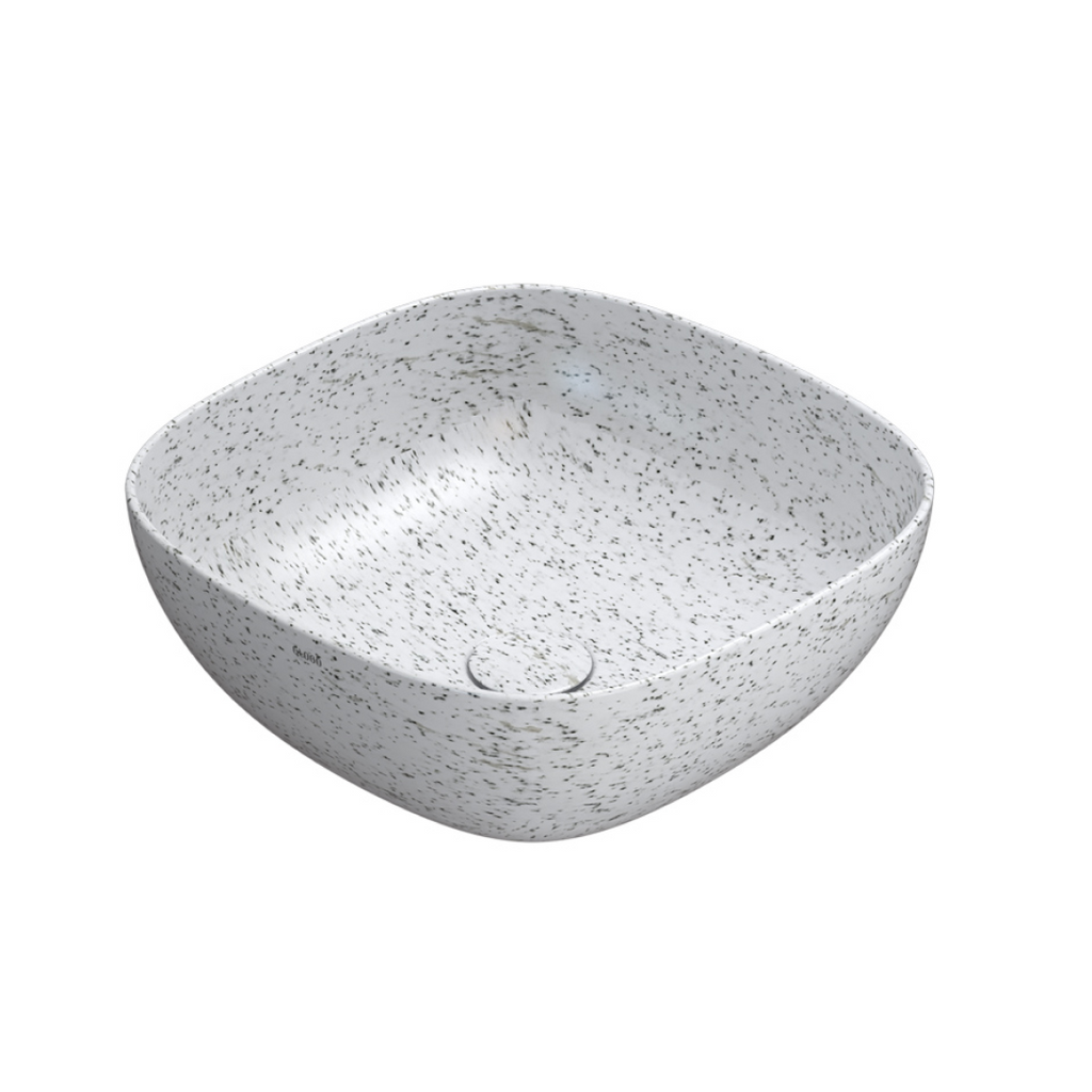 Globo T-Edge Soft Square Countertop Basin 420mm - Graniglia Ghiaccio - B6Q43GG