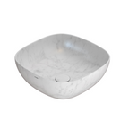 Globo T-Edge Soft Square Countertop Basin 420mm - Marmo di Carrara - B6Q43MC