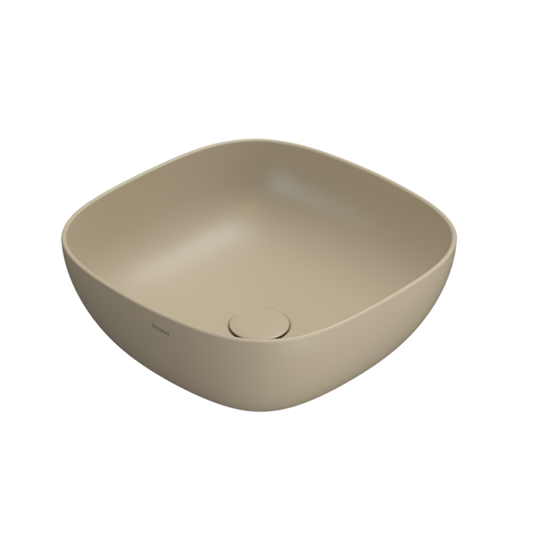 Globo T-Edge Soft Square Countertop Basin 420mm - Perla - B6Q43PA