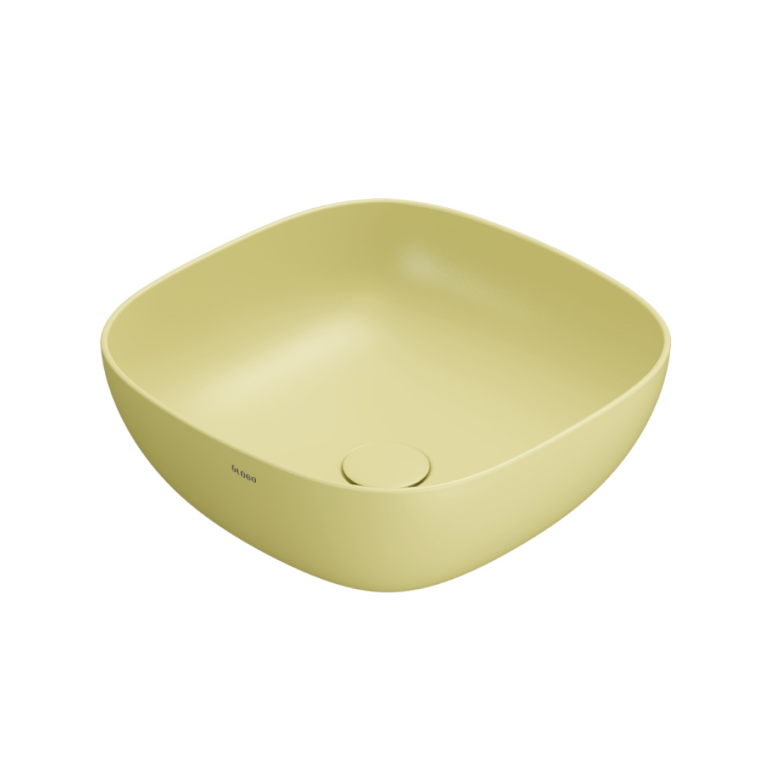 Globo T-Edge Soft Square Countertop Basin 420mm - Senape - B6Q43SE
