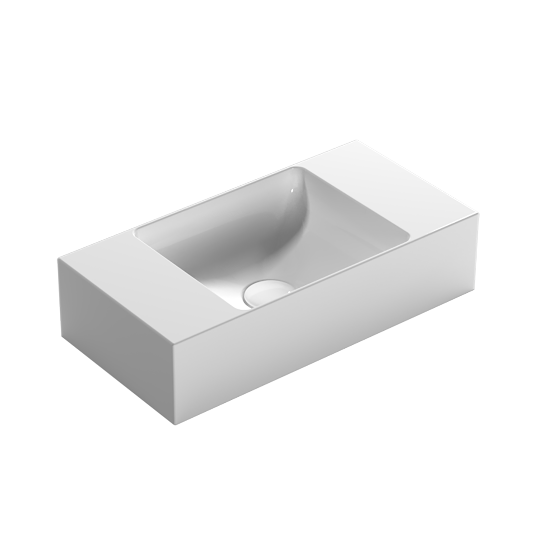 Globo T-Edge 500 Hand Rinse Wall/Above Counter Basin - Gloss White B6R52BI