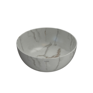 Globo T-Edge Round Countertop Basin 370mm- Arabescato Chiaro - B6T37AC