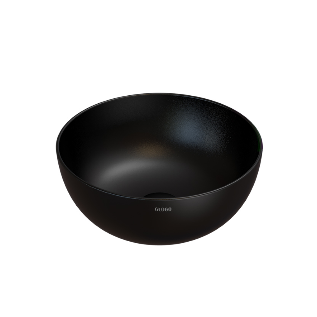 Globo T-Edge Round Countertop Basin 370mm - Nero Opaco - B6T37AR