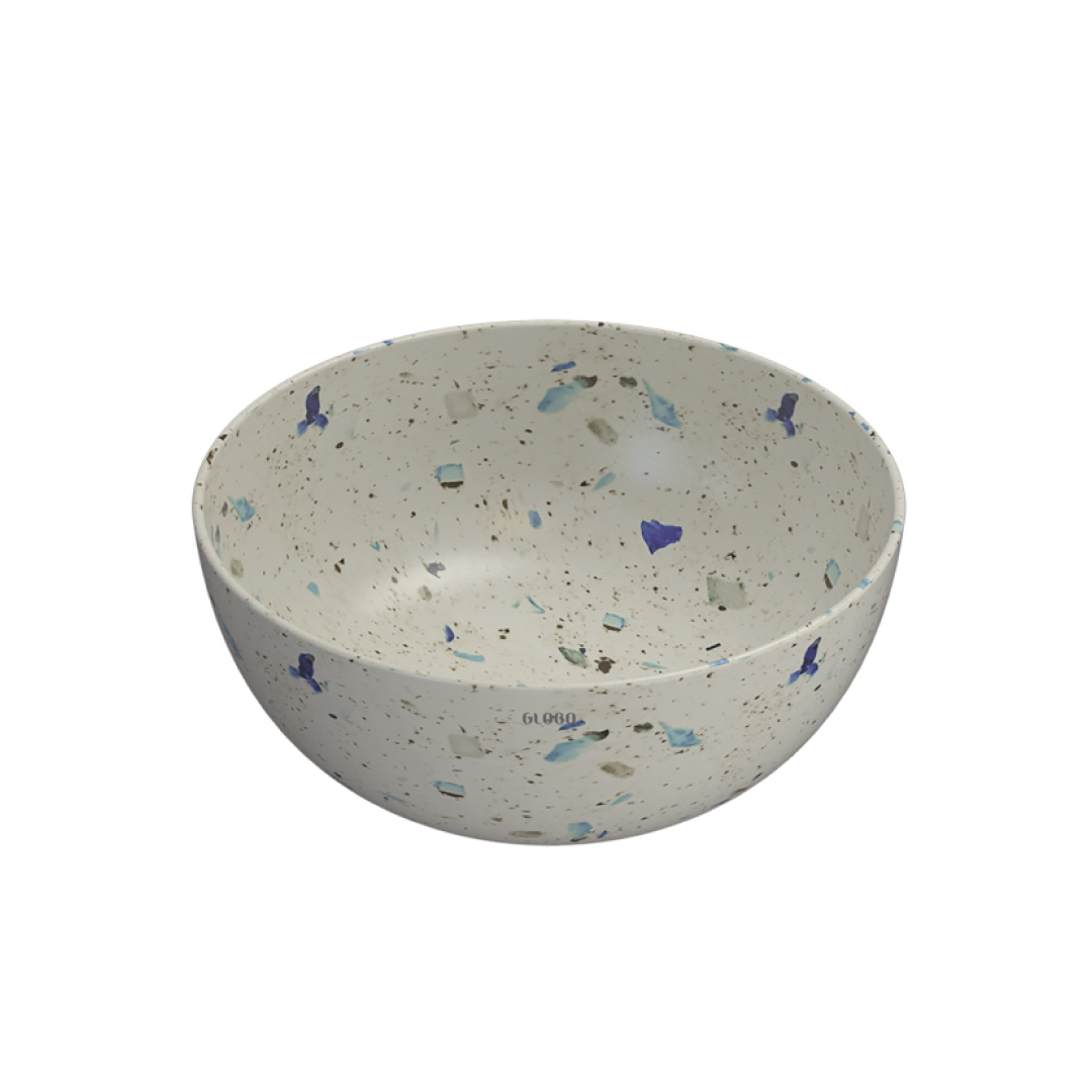 Globo T-Edge Round Countertop Basin 370mm - Graniglia Beige - B6T37GB