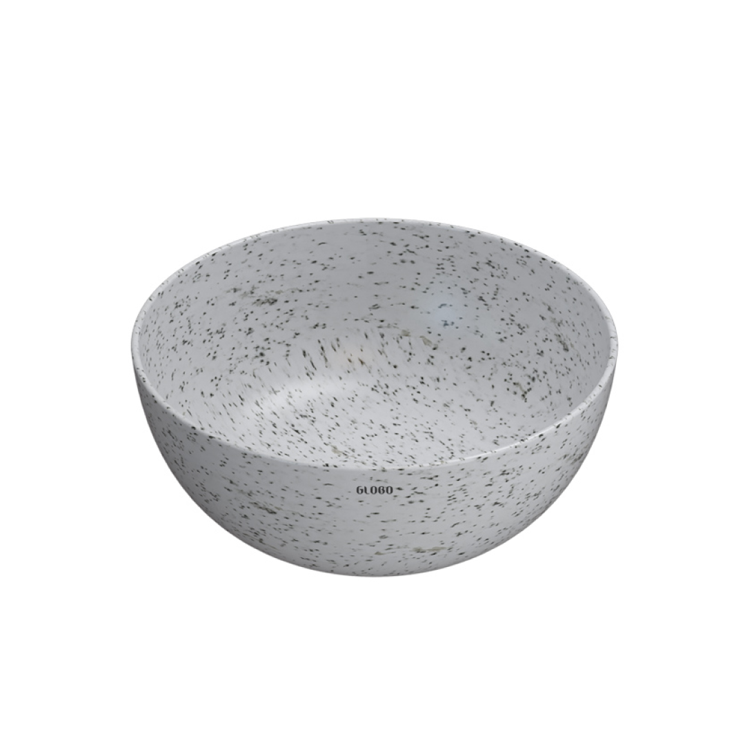Globo T-Edge Round Countertop Basin 370mm - Graniglia Ghiaccio - B6T37GG