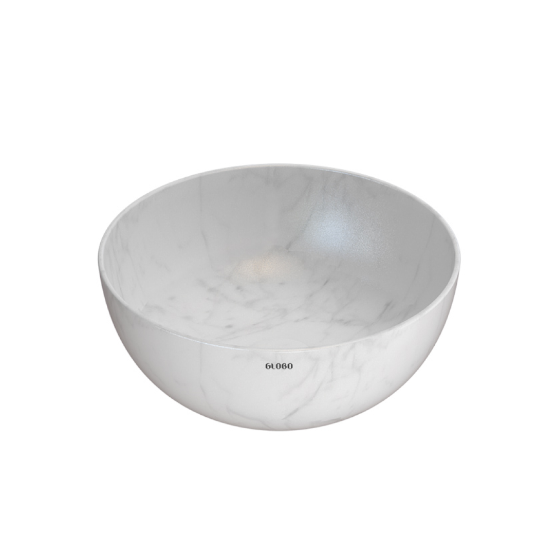 Globo T-Edge Round Countertop Basin 370mm - Marmo di Carrara - B6T37MC