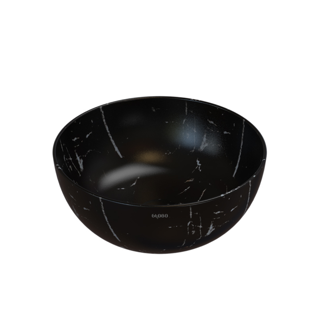 Globo T-Edge Round Countertop Basin 370mm - Portoro Nero - B6T37PN