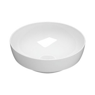 Globo T-Edge 370mm Round Above Counter/Semi-Inset Basin - Gloss White B6T38BI
