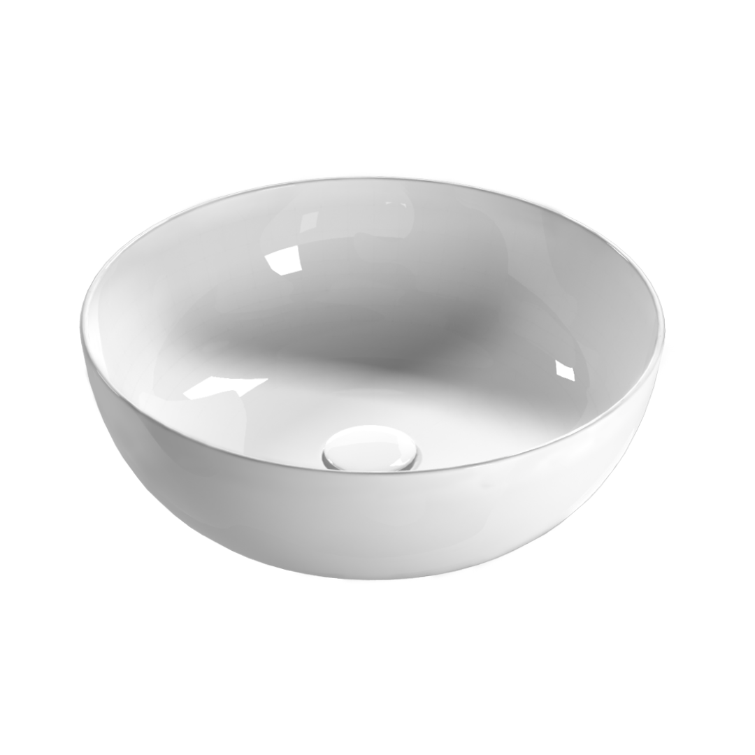 Globo T-Edge 450 Round Above Counter Basin - Gloss White - B6T45BI