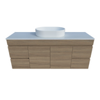 Timberline Bargo Wall Hung Vanity with SilkSurface Top & Basin 1500mm - BARV1500CSSAW