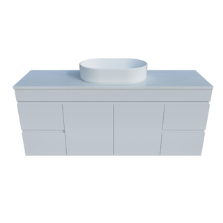 Timberline Bargo Wall Hung Vanity with SilkSurface Top & Basin 1500mm - BARV1500CSSAW
