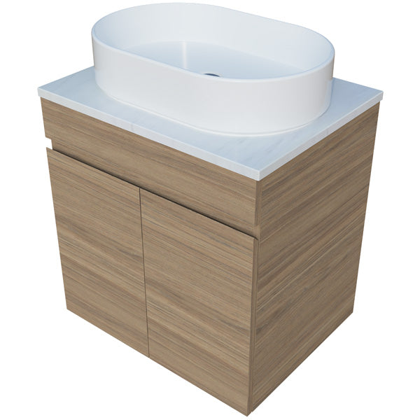Timberline Bargo Wall Hung Vanity with SilkSurface Top & Basin 600mm