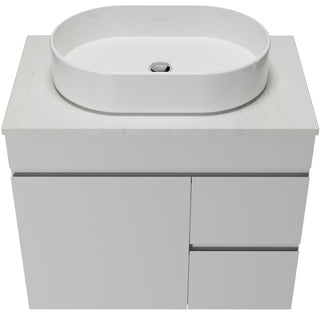 Timberline Bargo Wall Hung Vanity with SilkSurface Top & Basin 750mm - BARV750CSSAW