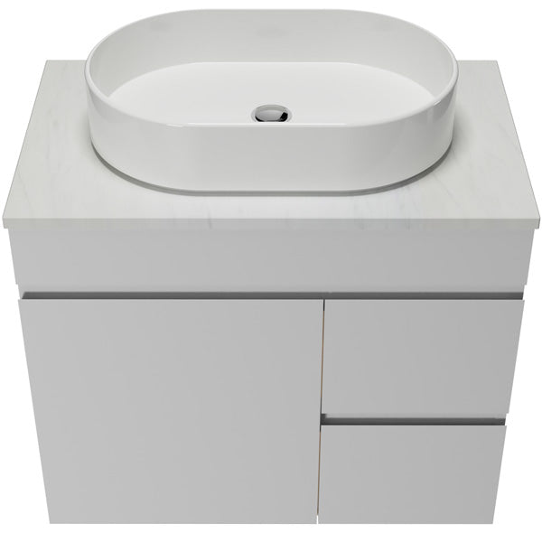 Timberline Bargo Wall Hung Vanity with SilkSurface Top & Basin 750mm