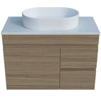 Timberline Bargo Wall Hung Vanity with SilkSurface Top & Basin 900mm - BARV900CSSAW