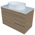 Timberline Bargo Wall Hung Vanity with SilkSurface Top & Basin 900mm - BARV900CSSAW