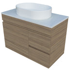 Timberline Bargo Wall Hung Vanity with SilkSurface Top & Basin 900mm - BARV900CSSAW