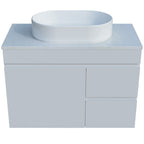 Timberline Bargo Wall Hung Vanity with SilkSurface Top & Basin 900mm - BARV900CSSAW